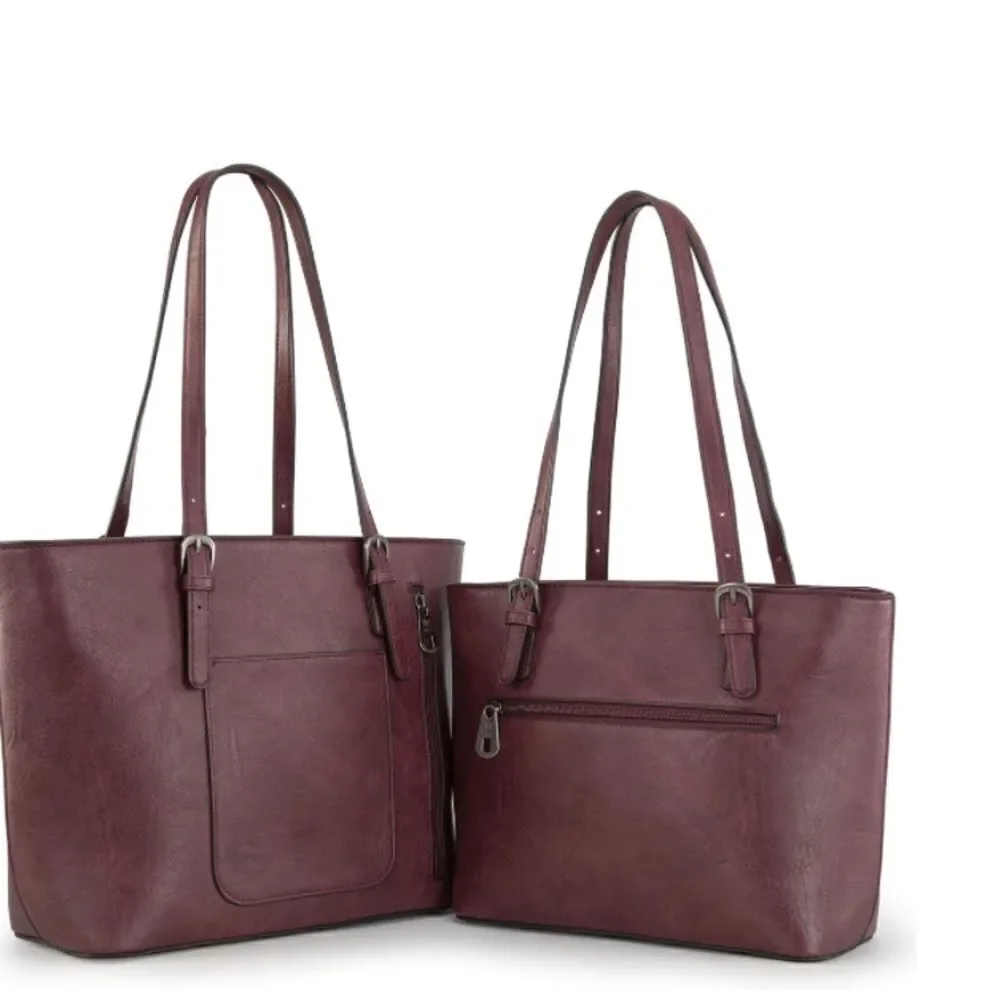 Montana West Tote Bag. A Embossed Collection Purse 2Pcs Set